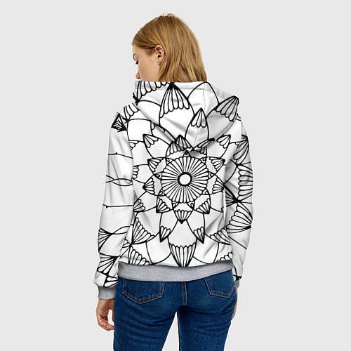 Женская толстовка Мандала узор ракушка / 3D-Меланж – фото 4
