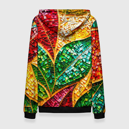 Женская толстовка Яркая мозаика с разноцветным абстрактным узором и / 3D-Черный – фото 2