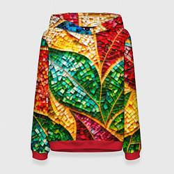 Женская толстовка Яркая мозаика с разноцветным абстрактным узором и