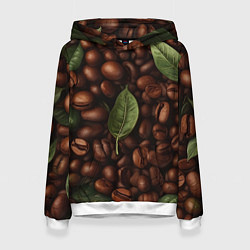 Женская толстовка Кофейные зёрна с листьями