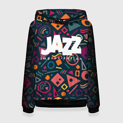 Толстовка-худи женская Jazz improvisation, цвет: 3D-черный