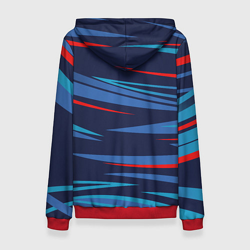 Женская толстовка Россия - blue stripes / 3D-Красный – фото 2
