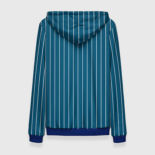 Женская толстовка Синий с белым полосатый узор с надписью футбол / 3D-Синий – фото 2