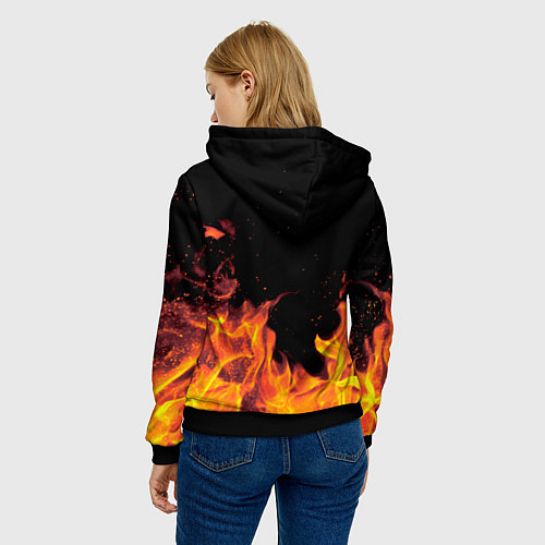 Женская толстовка Инга - имя в огне / 3D-Черный – фото 4