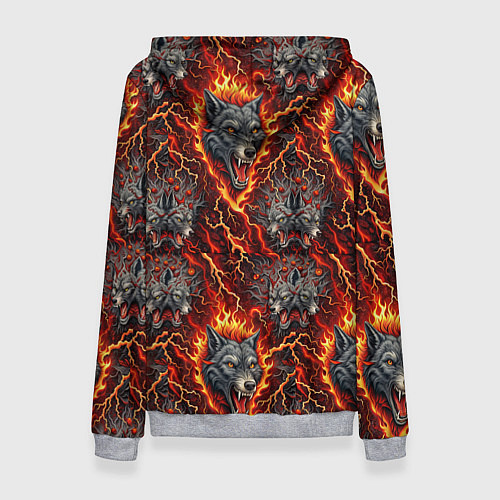 Женская толстовка Волки эпичный паттерн / 3D-Меланж – фото 2