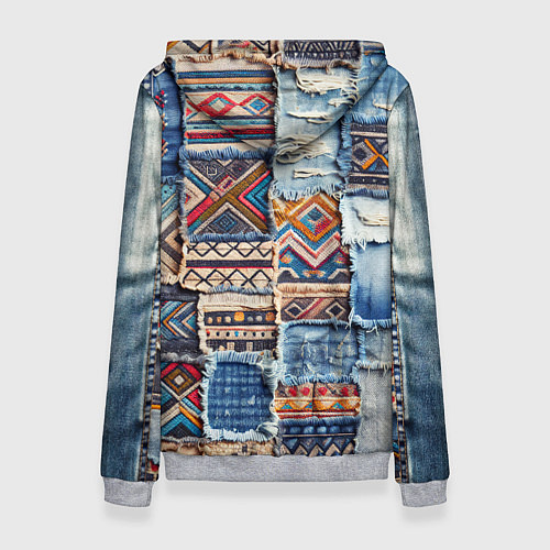 Женская толстовка Пэчворк узоры индейцев / 3D-Меланж – фото 2