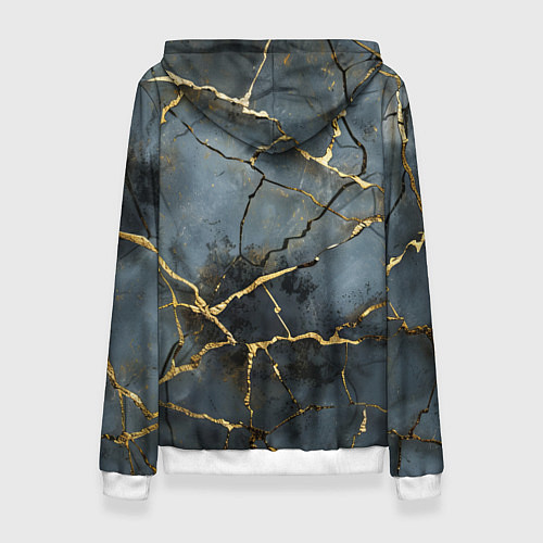 Женская толстовка Золотые линии на серо-голубом фоне / 3D-Белый – фото 2