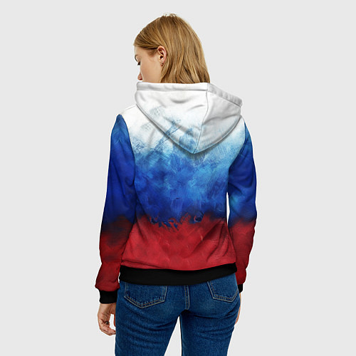 Женская толстовка Герб России и флаг / 3D-Черный – фото 4