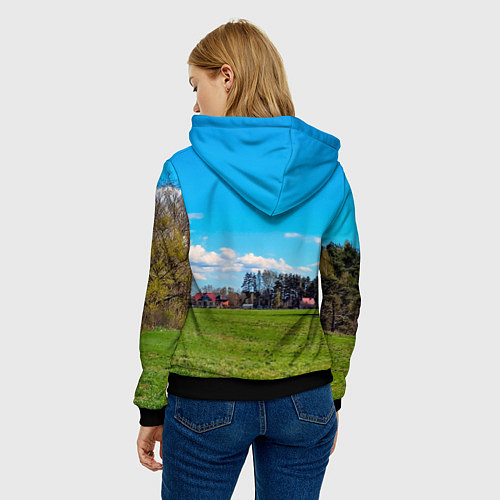 Женская толстовка Пригородный пейзаж / 3D-Черный – фото 4
