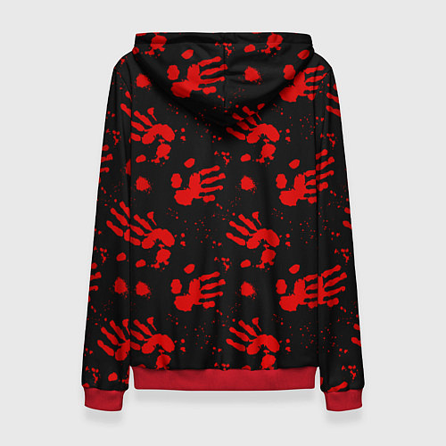 Женская толстовка Blood hands паттерн / 3D-Красный – фото 2