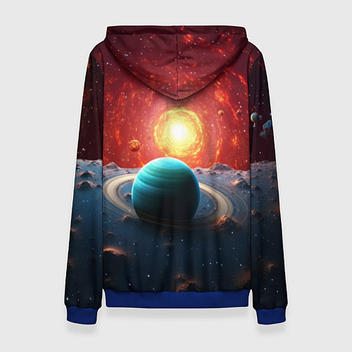 Женская толстовка Космос и разные планеты / 3D-Синий – фото 2