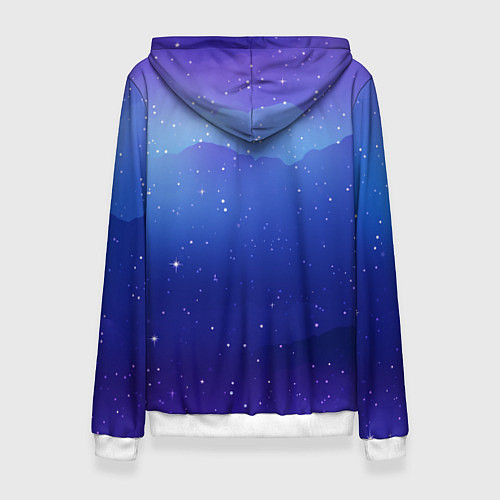 Женская толстовка Синий космос и звезды / 3D-Белый – фото 2