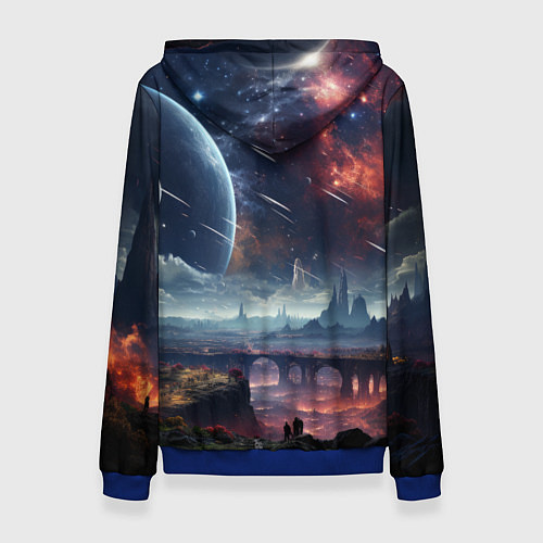 Женская толстовка Фантастическая планета внутри космоса / 3D-Синий – фото 2