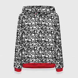 Толстовка-худи женская Very much skulls, цвет: 3D-красный