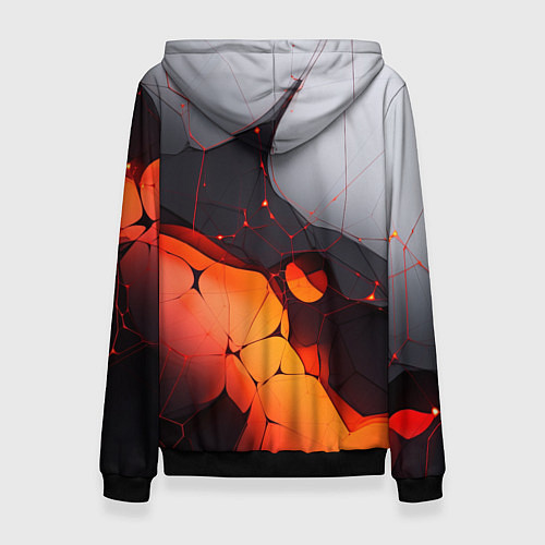 Женская толстовка Объемная плита с красной лавой иллюстрация / 3D-Черный – фото 2