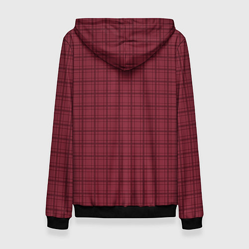 Женская толстовка Тёмный красный клетчатый / 3D-Черный – фото 2