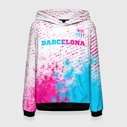 Женская толстовка Barcelona neon gradient style посередине