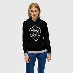 Толстовка-худи женская Roma sport fc club, цвет: 3D-меланж — фото 2