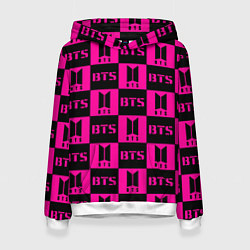 Женская толстовка BTS pattern pink logo