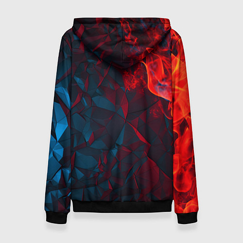 Женская толстовка Темная абстракция с разломом красных плит / 3D-Черный – фото 2