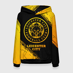 Толстовка-худи женская Leicester City - gold gradient, цвет: 3D-черный