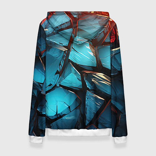 Женская толстовка Синие объемные плиты / 3D-Белый – фото 2