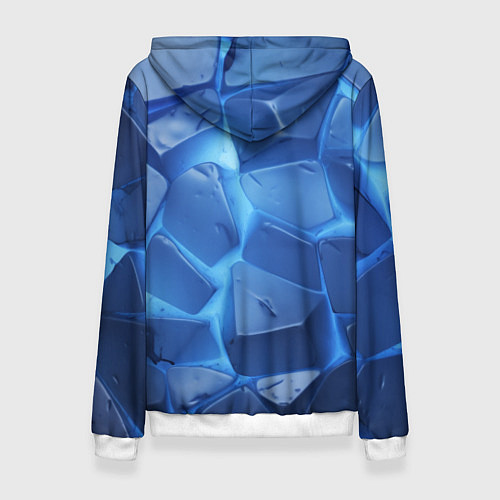 Женская толстовка Синие ледяные плиты с разломом / 3D-Белый – фото 2