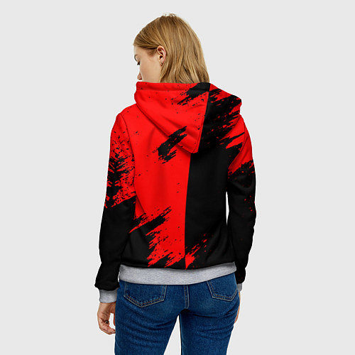 Женская толстовка Ajax sport color red / 3D-Меланж – фото 4