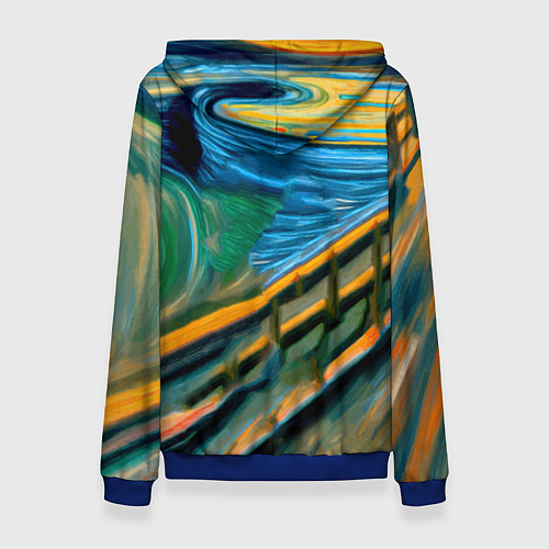 Женская толстовка Робот кричит на картине Эдварда Мунка / 3D-Синий – фото 2