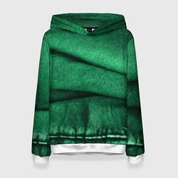 Толстовка-худи женская Зеленая джинса, цвет: 3D-белый