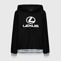 Толстовка-худи женская Lexus white logo, цвет: 3D-меланж