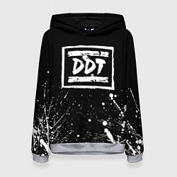 Толстовка-худи женская DDT rock group, цвет: 3D-меланж