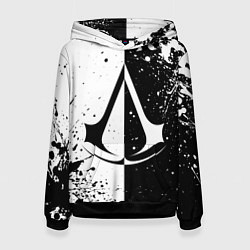 Толстовка-худи женская Assasins Creed - black and white, цвет: 3D-черный