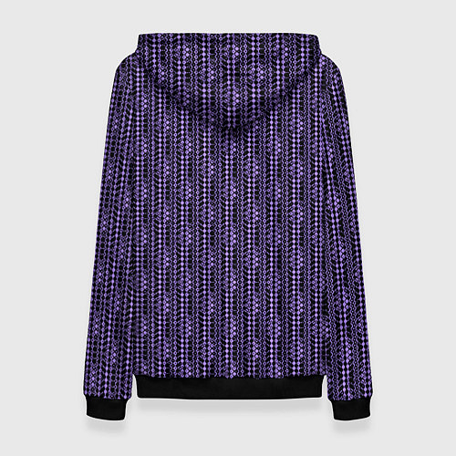 Женская толстовка Чёрно-фиолетовый текстурированный узор / 3D-Черный – фото 2