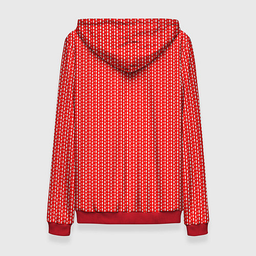 Женская толстовка Красный в белые маленькие полоски / 3D-Красный – фото 2