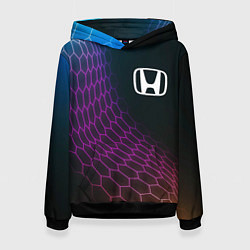 Толстовка-худи женская Honda neon hexagon, цвет: 3D-черный
