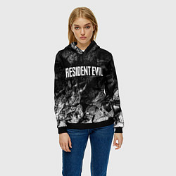 Толстовка-худи женская Resident Evil black graphite, цвет: 3D-черный — фото 2