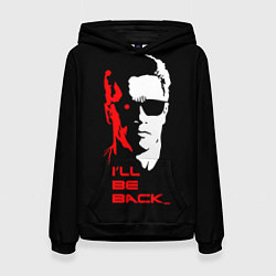 Толстовка-худи женская Ill be back, цвет: 3D-черный