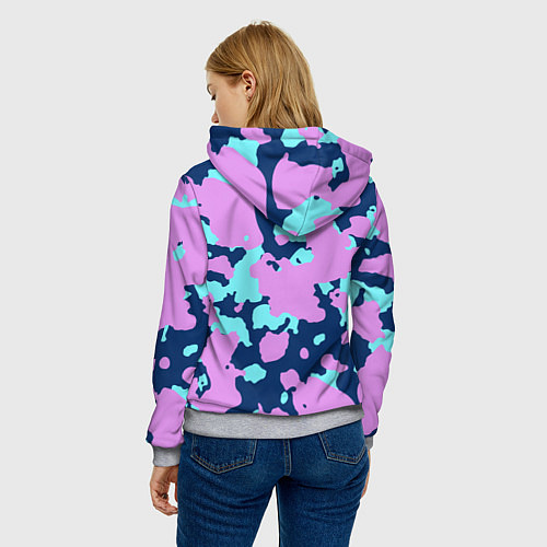 Женская толстовка Паттерн с сиреневыми и голубыми пятнами / 3D-Меланж – фото 4