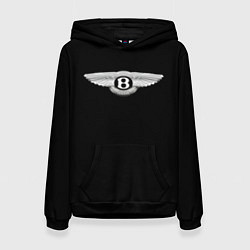 Толстовка-худи женская Bentley logo, цвет: 3D-черный