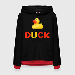 Толстовка-худи женская Пиксельная уточка, цвет: 3D-красный