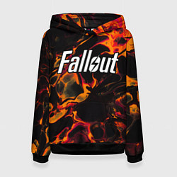 Толстовка-худи женская Fallout red lava, цвет: 3D-черный
