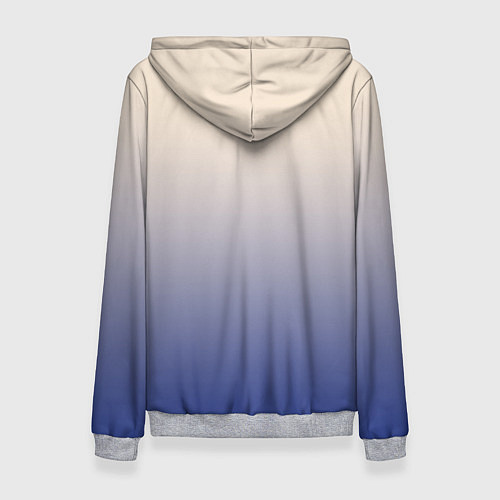 Женская толстовка Градиент бежевый в синий / 3D-Меланж – фото 2