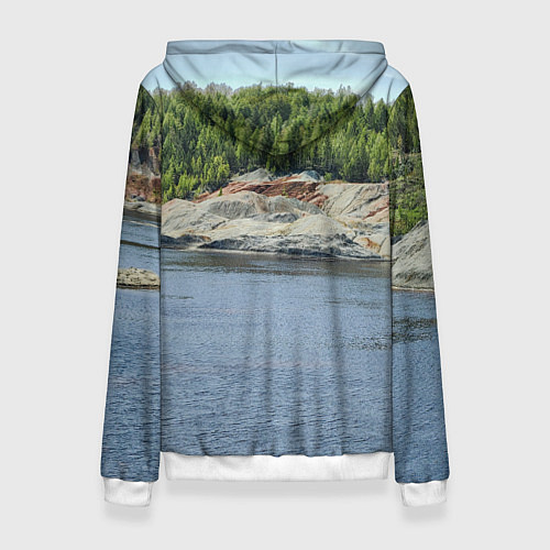 Женская толстовка Троицко-байновское месторождение глины / 3D-Белый – фото 2