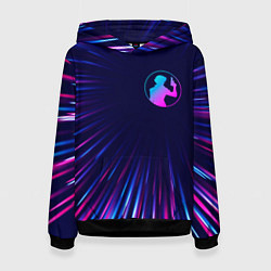 Толстовка-худи женская Cowboy Bebop neon blast lines, цвет: 3D-черный