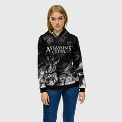 Толстовка-худи женская Assassins Creed black graphite, цвет: 3D-черный — фото 2