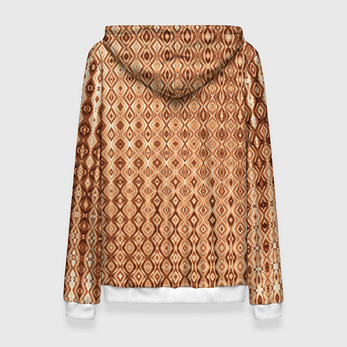 Женская толстовка Светлый коричневый абстрактный узор / 3D-Белый – фото 2