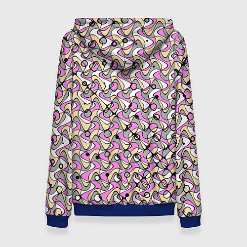 Женская толстовка Абстрактный узор серо-розовый / 3D-Синий – фото 2