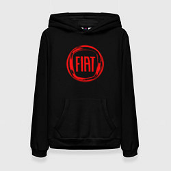 Толстовка-худи женская FIAT logo red, цвет: 3D-черный