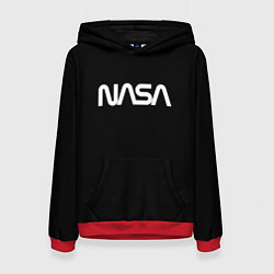 Толстовка-худи женская Nasa white logo, цвет: 3D-красный